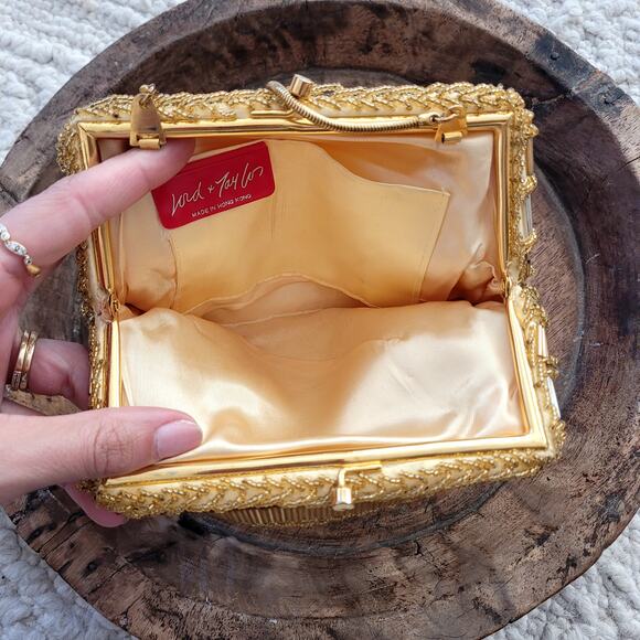 Vintage Gold and Silver Beaded Purse Bag - Picture 3 of 3